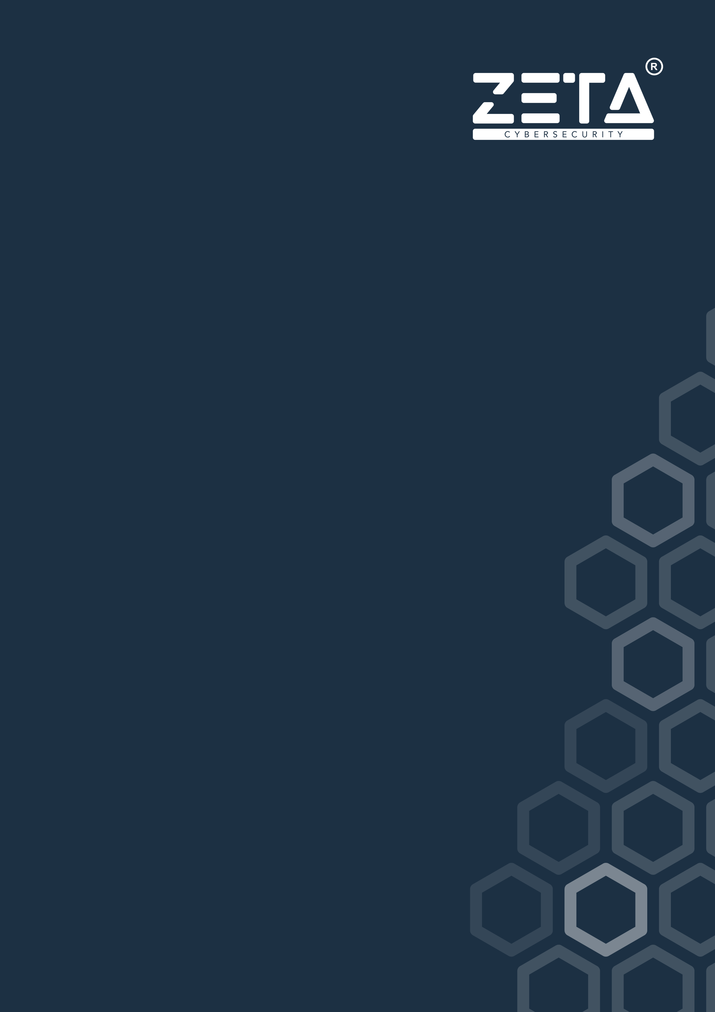 Vervolgblad ZETA Cybersecurity - navy papier, met balk
