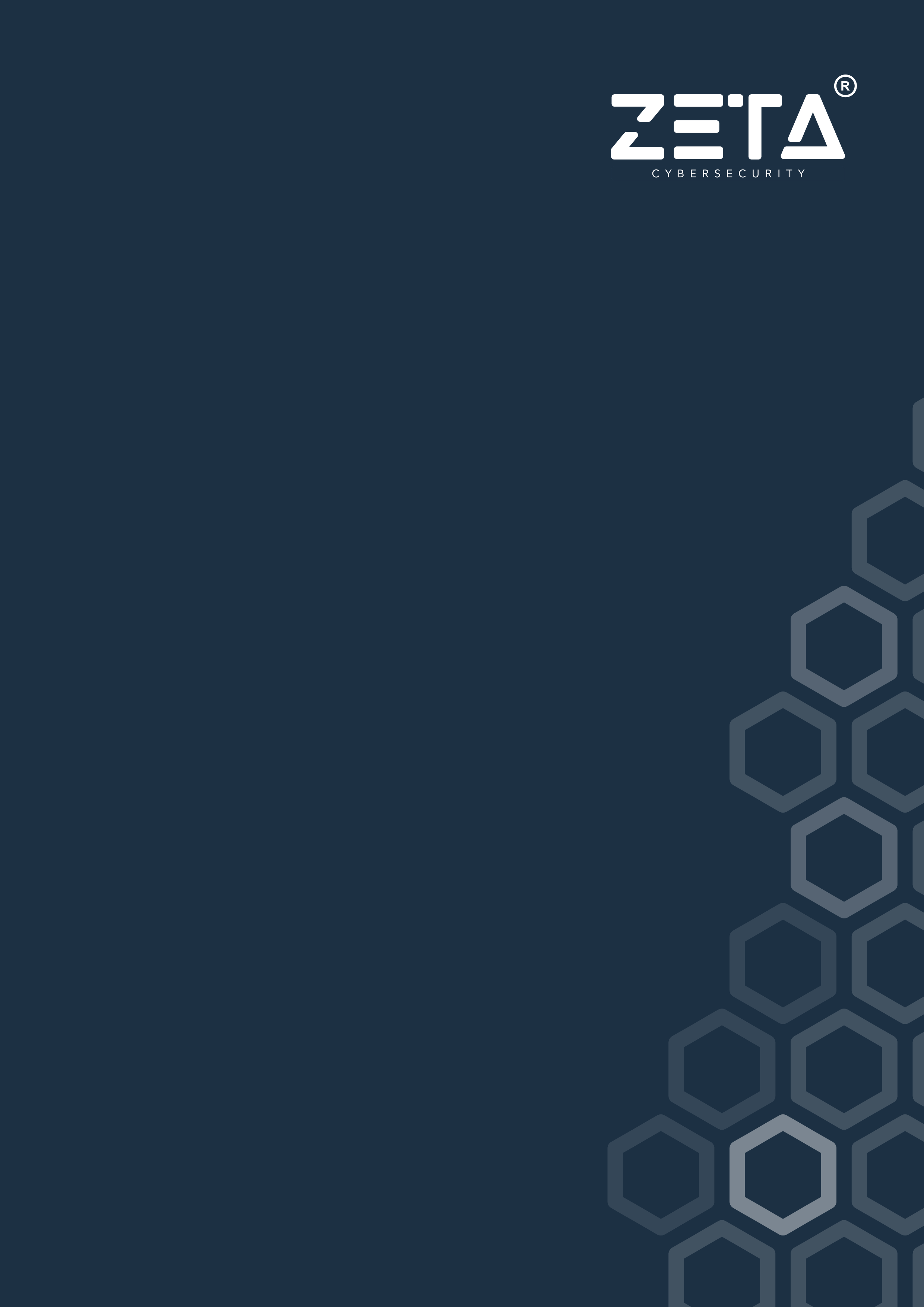 Vervolgblad ZETA Cybersecurity - navy papier, zonder balk